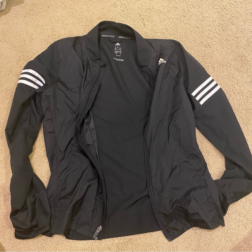 Adidas black running jacket